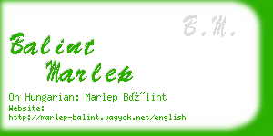 balint marlep business card